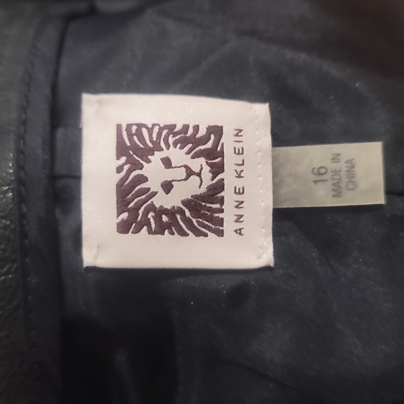 Anne Klein black leather skirt sz 16 Macy's - Picture 3 of 8
